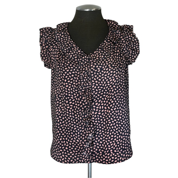 SOLD - Ann Taylor – Petite Ruffled V-Neck Pullover Top – Petite Small - Picture 2 of 10